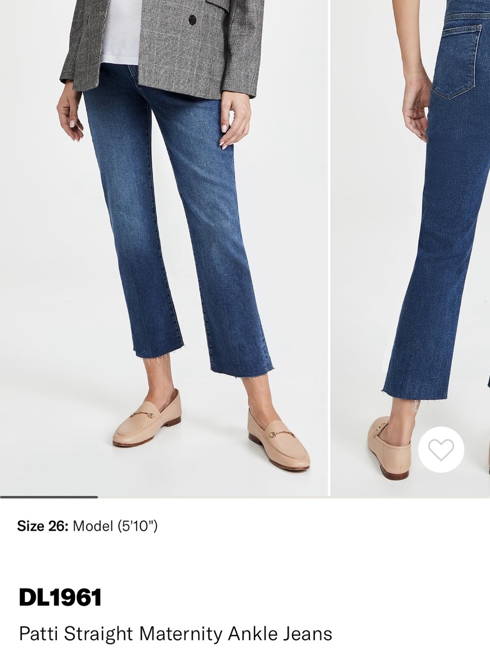 DL1961 Patti Straight Ankle Maternity Jeans - Medium Blue